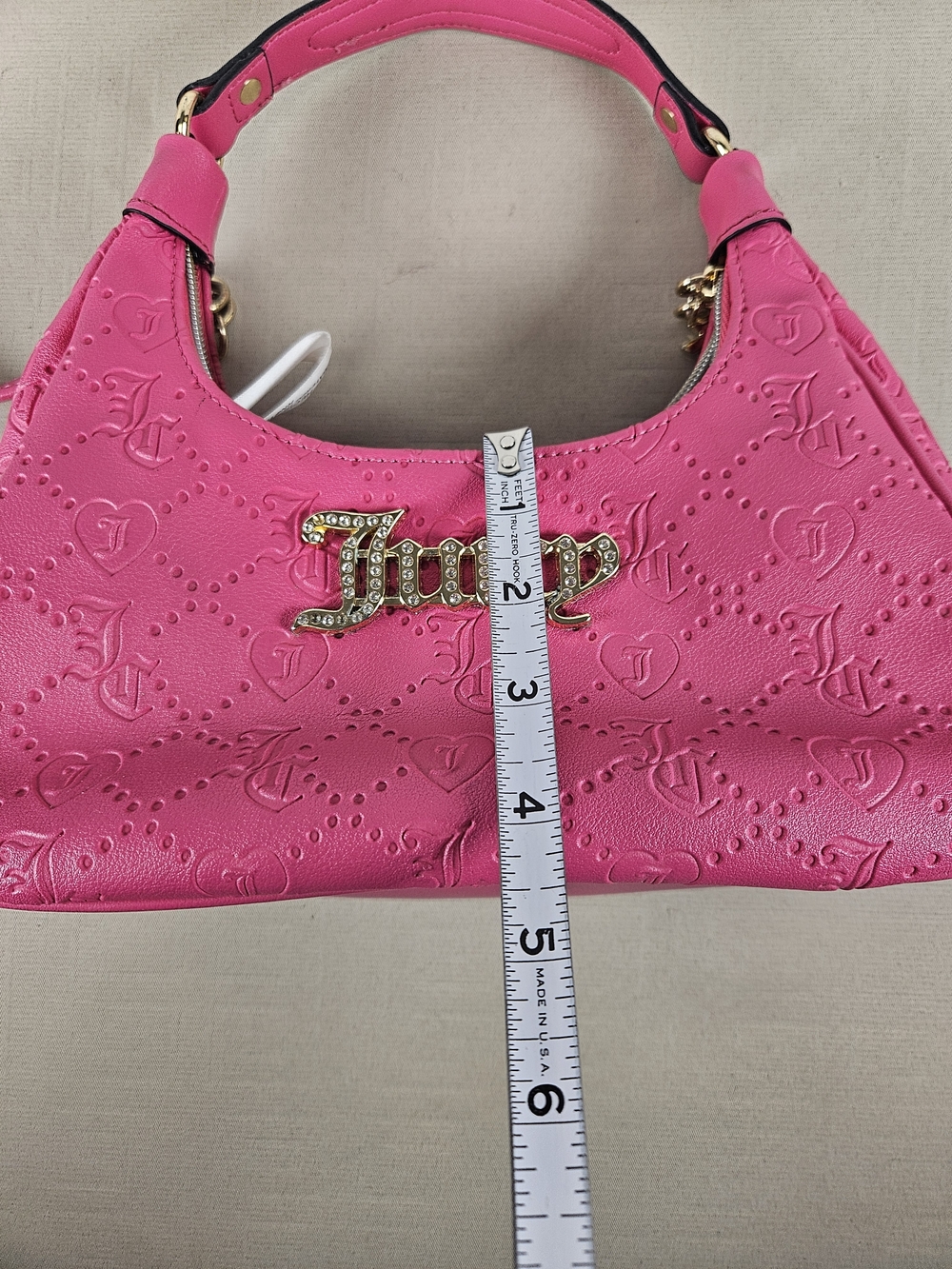 Juicy Couture Pink Shoulder Bag with Gold Logo - Picture 16 of 16